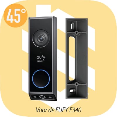SmarThuis – Perfect zicht zonder dode hoek | Hoekbeugel voor Eufy Video Doorbell E340 – 45° Exact passend