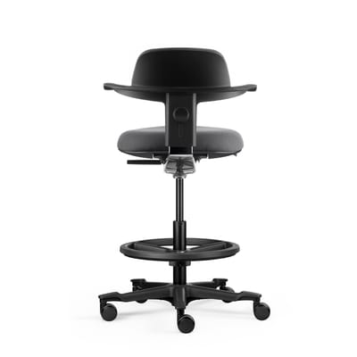 Werkstoel / balie stoel TOP WORK 40 Zitting stof / rugleuning stof donkergrijs hjh OFFICE