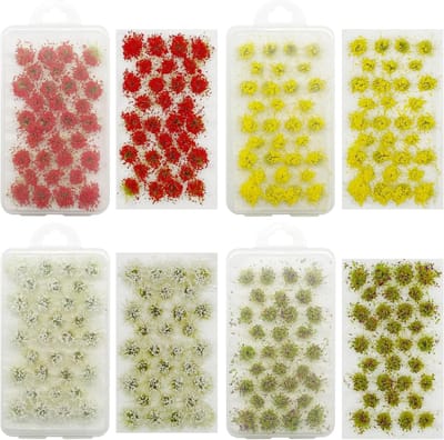 Kleurige Bloemclusters voor Modelbouw, 128 Stuks, Geschikt voor Landschappen en Spoorwegen, Static Grass Decoratie