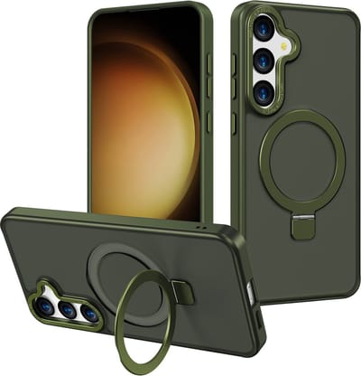 Multimedia & Accessoires Magsafe TPU Back Cover Case Hoesje met Stand geschikt voor Samsung Galaxy S24 Ultra – Groen – Zachte Plastic - Siliconen – Harde Plastic – Soft Case – Flexibel