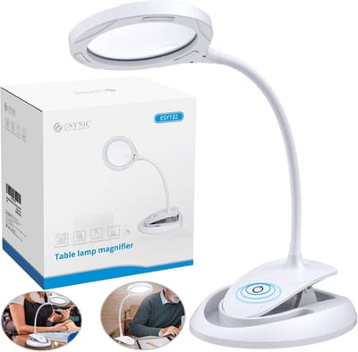 Vergrootglas met Dimbare LED Lamp en Tafelklem - 5X 10X Vergroting voor Naaien, Lezen en Hobby's