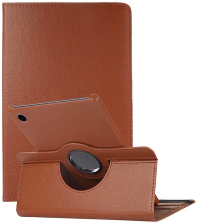 Hoes - Geschikt voor Samsung Galaxy Tab A9 - 360 Graden Draaibare Hard Cover Case - Tablet Hoesje Draaibaar - Bruin