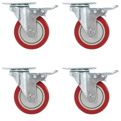 vidaXL Zwenkwielen met dubbele remmen 4 st 100 mm