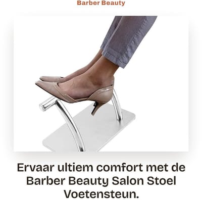 Dailygoods- Kappersstoel Voetensteun - Massief Roestvrij Staal - Verstelbaar - Mobiele Voetsteun - Schoonheidssalon - Ontspannende Ervaring