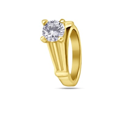 New Bling 9NBSAM-G230298 Gouden Hangertje Mini Ring - Zirkonia - 9,6x7mm - 2,2mm Zirkonia - 14 Karaat - Goud