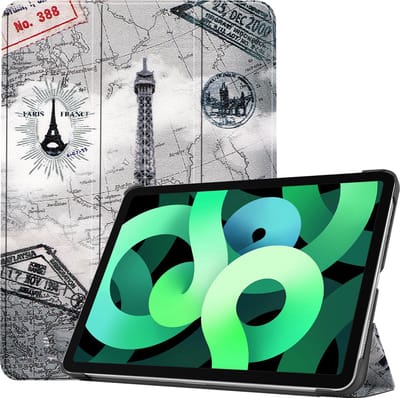Hoes - Geschikt voor Apple iPad Air 5 (2022) - 10.9 inch - 5e Generatie - M1 - Dun & Stevig - Trifold Bookcase - Hard Cover - Hardcover Book Case - Tablet Hoesje - Eiffeltoren