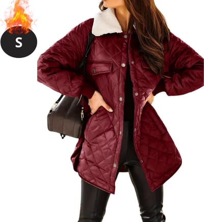 Livano Winterjas - Parka Dames Winterjas - Winter - Volwassen - Stijlvol - Lange Jas Dames - Mantel Vrouwen - Rood - Maat S