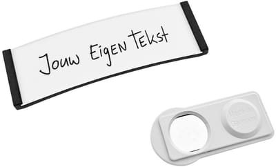 CombiCraft Polar20 naambadge met dubbelmagneet zwart 68x22mm - per 10 stuks