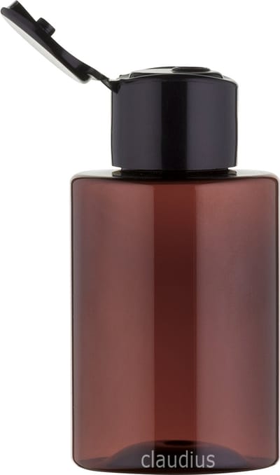 Lege Plastic Fles 50 ml PET Amber bruin - met zwarte klepdop - set van 10 stuks - navulbaar - leeg - reisverpakking - hotelmini