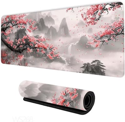 Grote Muismat - Bureauonderlegger - Gaming Kantoor - Antislip Waterdicht - 160x80cm - Roze Grijs