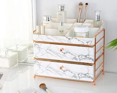 Moongoods - Make-up organizer groot - Beautycase groot - XXL Luxe Cosmetica Organizer in marmer design - Grote Luxe Make-up organizer marmer - Cosmetica storage box - Luxe Cosmetica Opbergdoos - Luxe Beauty Organizer Marmer