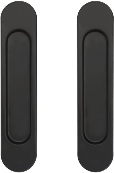 2 stuks, 14,8 cm, zelfklevende schuifdeurgreep, zelfklevende ovale schuifdeurgrepen voor kasten, ramen, schuifdeuren (zwart)