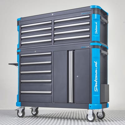 Datona® Verrijdbare gereedschapswagen met topkist XXL - Premium serie - Blauw