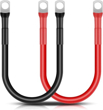 Accukabels - Startkabels Batterijkabels - Stroomoverdracht - Zuiver Koperdraad - 30 cm 25 mm² - Zwart en Rood