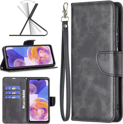MobyDefend Hoesje - Geschikt voor Samsung Galaxy A53 - Wallet Book Case Met Koord - Zwart