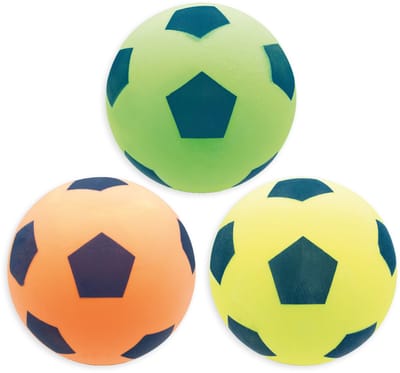 Kyto 3x Softbal 20cm Schuimbal Neon Set geel-oranje-groen | Voetbal voor buiten en binnen | Strandbal geschikt voor kinderen vanaf 36 maanden