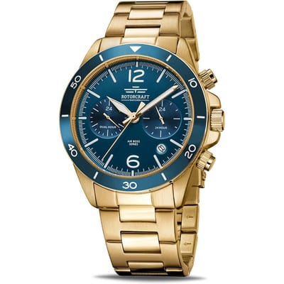 Rotorcraft - Heren Horloge Air Boss Dual Time - Goud