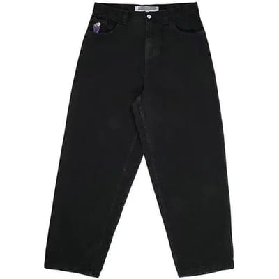 Blauwe wijde jeans hiphop big boy geborduurde jeans Harajuku straatkleding jeans M gray