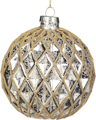 Goodwill Kerstbal Diamond Champagne D 10 cm Voordeelaanbod van 2 stuks