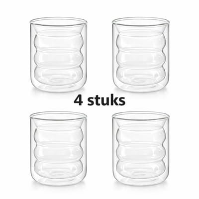 Majestix Dubbelwandige Bubbel Glazen - Set van 4 glazen - 210 ML - Thermisch Isolerend - Latte Macchiato - Cappuccino - Espresso - Koffie - Thee