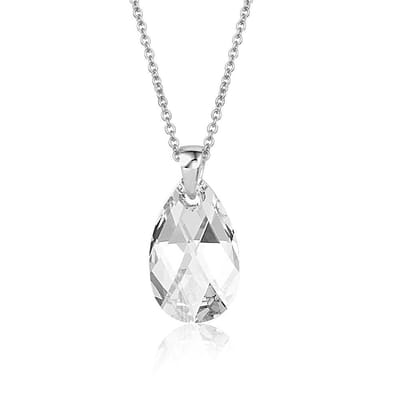 Montebello Ketting Jan DZ517 - Swarovski Druppel - 925 Zilver Gerhod. - 16mm - 50cm