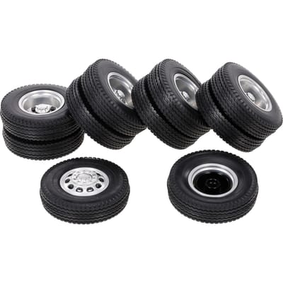 Compatibel met Tamiya 1/14 RC Tractor Truck Aluminiumlegering voor- en achtervrachtwagenvelgbanden 6PCS type-10