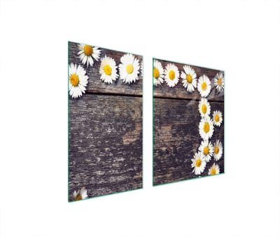 TMK ArtDeko - Glazen Snijplank en Beschermer - 100x52 cm - Houtlook