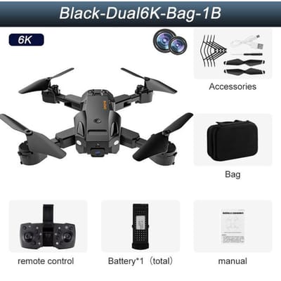 NOUVEAU Q6 Mini Drone télécommandé 8K Drones professionnels avec caméra évitement d'obstacles HD photographie aérienne quadrirotor jouets cadeaux 6K dual camera 1 battery