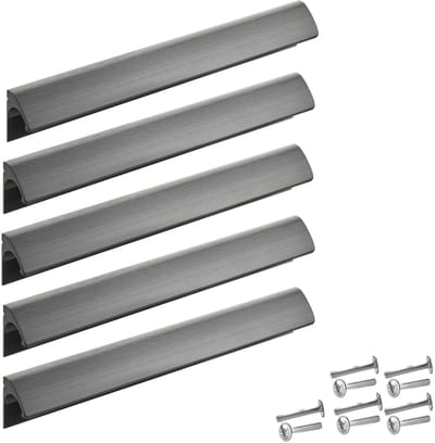 SOTECH 5 greeplijsten Blackline ELEGANCE Aluminium BA 192 mm zwart mat geëloxeerd L: 212 mm Ladenkastgreep dekt oude boorgaten af
