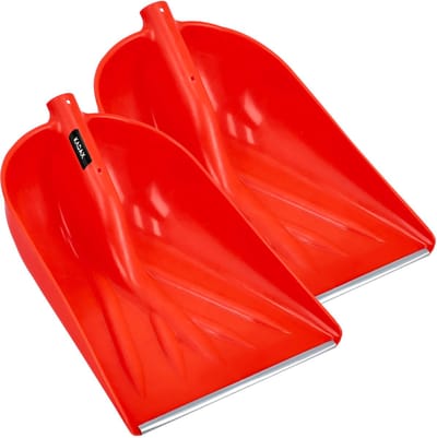 KADAX Oranje sneeuwschuiver, sneeuwschuiver zonder steel, sneeuwschuiver, sneeuwschuiver met aluminium rand, kunststof sneeuwschuiver, sneeuwschuiver (2, breedte: 46,5 cm)