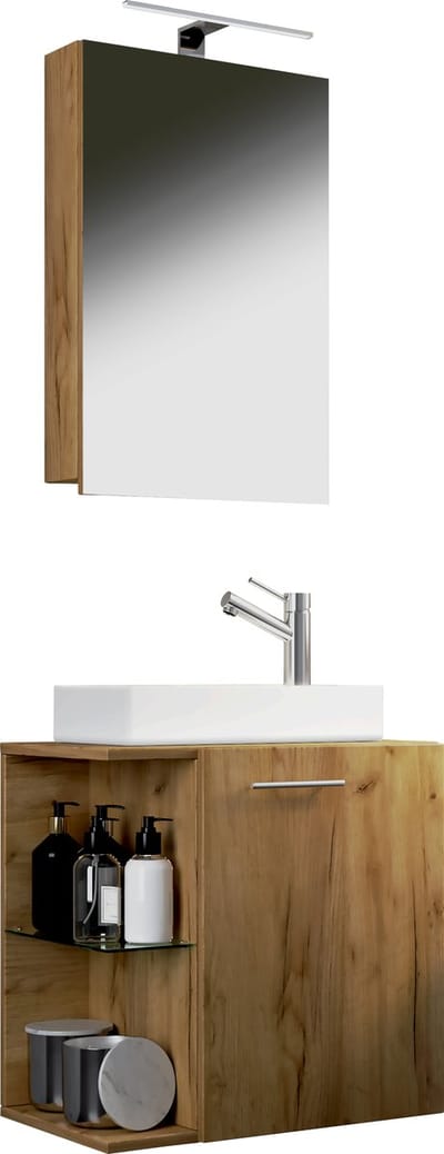 3-delige badkamermeubelset gastentoilet gastentoilet wastafel klein smal Hausa SC