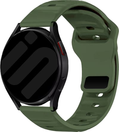 Strap-it Outdoor siliconen smartwatch bandje 20mm - geschikt voor Samsung Galaxy Watch 7 (40 & 44mm) / Watch 6 (Classic) / Watch 5 (Pro) / Watch 4 (Classic) / Watch 3 41mm / Watch 1 42mm / Watch Active / Watch FE / Gear Sport - groen