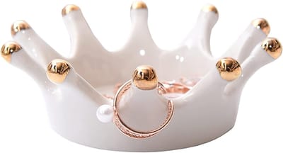 Ringhouder Schaal - Sieraden Opberger - Sieraden Organiseren - Kroon Vorm - Wit