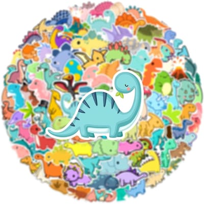 Dino Stickers Set van 100 Stuks voor Volwassenen en Kinderen - Waterdichte Graffiti Stickers voor Laptop, Skateboard en Fiets