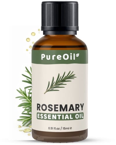 PureOil – Rozemarijn Etherische Olie 15ml – 100% Puur, Natuurlijk & Vegan – Voor Haar | Huid | Scalp | Nagels | Diffuser - Haargroei