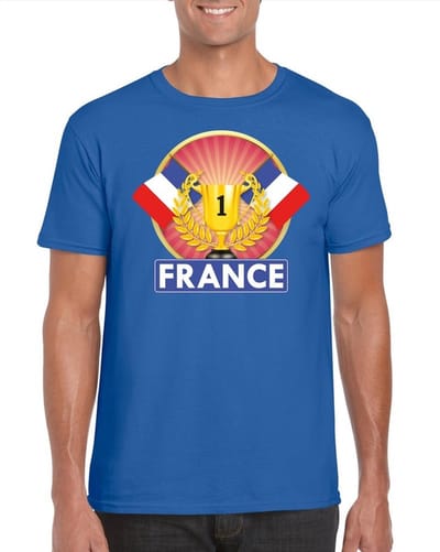 Blauw Frans kampioen t-shirt heren - Frankrijk supporters shirt S