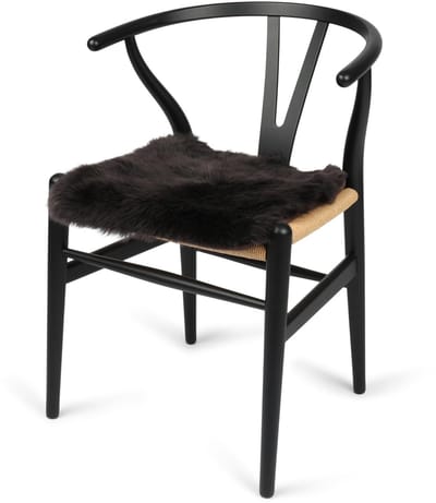 Nordic Sheep Schapenvacht zitkussens 40x40 cm | Nieuw-Zeeland pluizig kussen met lang haar en pluizig kussen | Ideaal als schapenvacht zitkussens voor stoel, bank of bed | Kleur: chocolade
