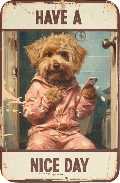 WC mat 40x60 cm - Antislip - Quotes - Hond - Have a nice day - Vintage - Spreuk - Toiletmat - Vloermat - Douchemat - Toilet tapijt - Toiletmatten