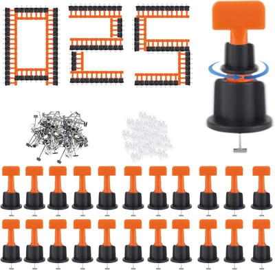 Complete Herbruikbare Tegelnivelleerset met 100 Tegel Kruisen, Wedges, 2mm Spacers en Speciale Sleutel voor Vloer- en Wandtegels, Perfect voor Doe-Het-Zelf Projecten