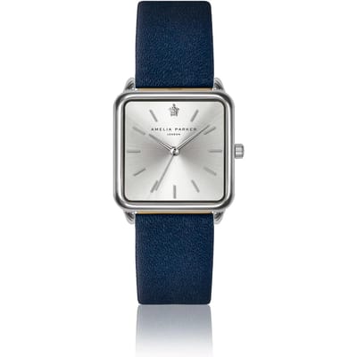 Lederen horloge voor vrouwen Amelia Parker Plaza Dark blue