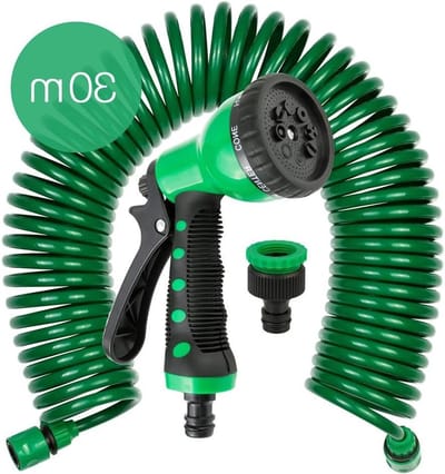 Spiraal Tuinslang - Flexibele Slang - Tuin Bewateren - Automatische Opwikkeling - 30 meter - Groen