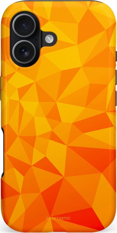 Casetastic hoesje geschikt voor Apple iPhone 17 - MagSafe - Dubbellaagse bescherming - Citrus Polygoon - Fashion Case - Oranje Okergeel