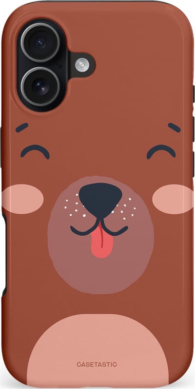 Casetastic hoesje geschikt voor Apple iPhone 17 - MagSafe - Dubbellaagse bescherming - Knuffelkopjes beer - Fashion Case - Terracotta Taupe