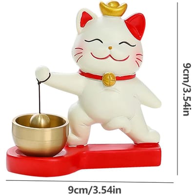 Schattige Japanse Gelukskat Deurbel Voordeur Deurbel Windgong Draadloze Deurbel Deurbel Deuropening Entreebel Huisdecoratie beige