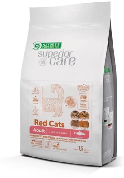 Nature's Protection Superior Care - RODE KAT - alle rassen - volwassen katten - graanvrij met haring - 1,5 kg