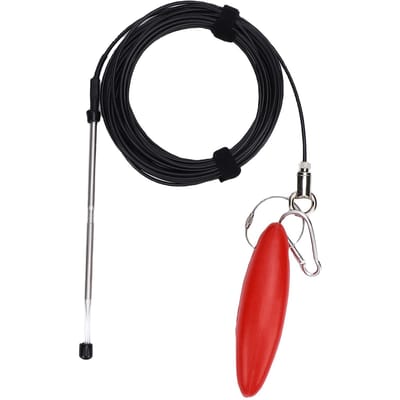 Longe à poisson 500 lbs Acier inoxydable 26,2 pieds Porte-poisson Longe pour éviter les emmêlements avec flotteur pour gros poissons Extérieur black