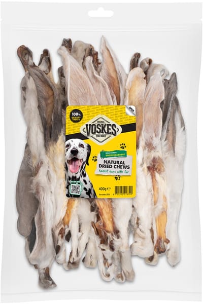 Voskes Hondensnack Konijnenoren met Vacht - 400 gr