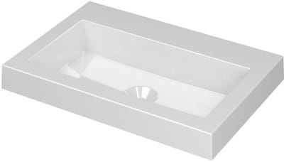 INK Dock Wastafel Polystone Zonder Kraangat - 600x400x60 mm - Glans Wit