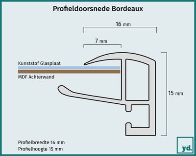 Your Decoration - Fotolijst A1 59,4x84 cm - Kunststof - Zwart Hoogglans - Bordeaux