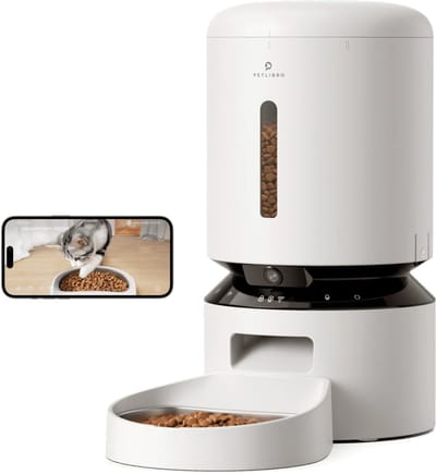 Petlibro Granary Dubbele Voerbak - Kattenvoerbak - 5L - met Monitoring Camera - Zwart